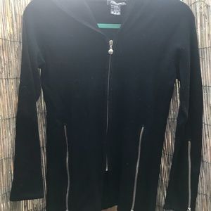 Etincelle Couture black zip up hooded cardigan M